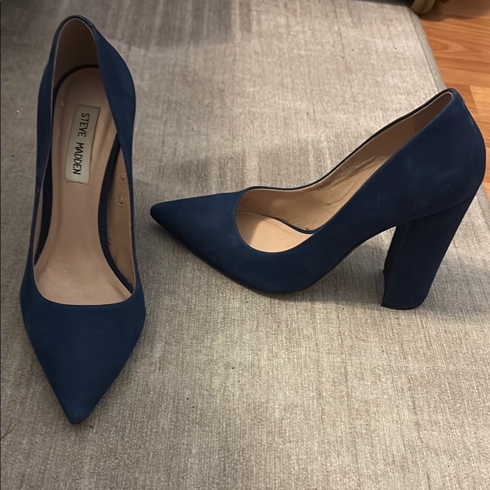 Steve Madden Blue Block Heel Pumps